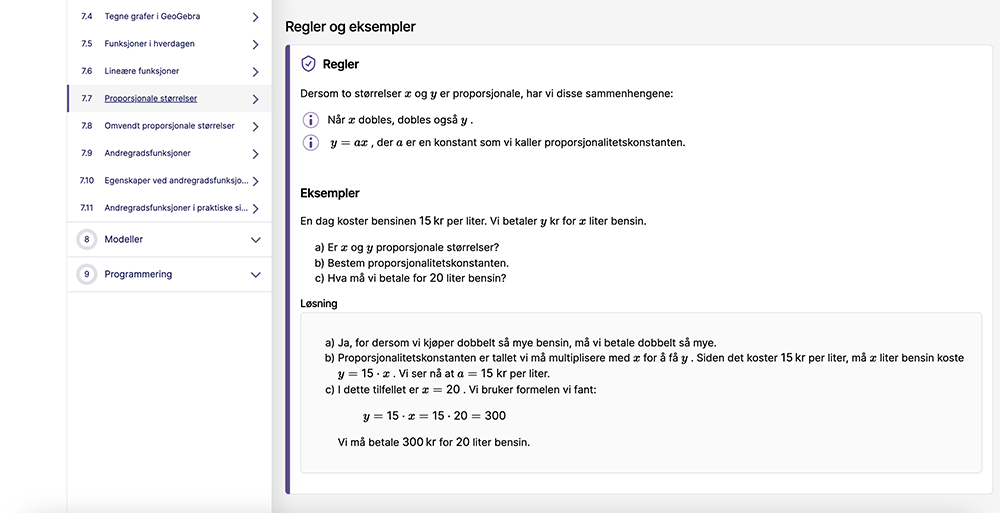 Regler og eksempler i Campus Matte